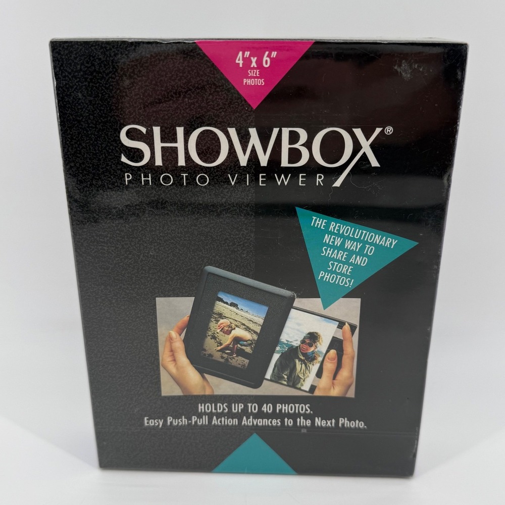 Burnes of Boston Showbox Photo Viewer Charcoal 4x6 Holds 40 Photos Vintage 1991